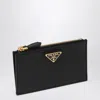Prada Compact Wallet Gold-tone Hardware In Black