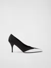 Prada Satin Pumps Two-tone Design Stiletto Heel