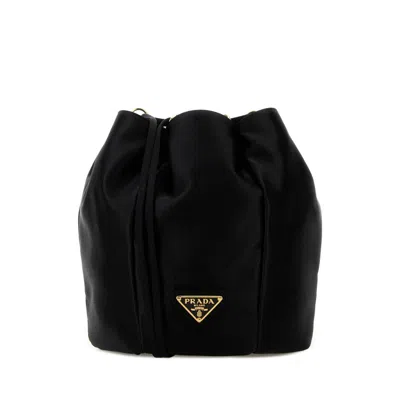 Prada Black Satin Bucket Bag
