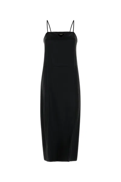 Prada Long Silk Slip Dress In Black