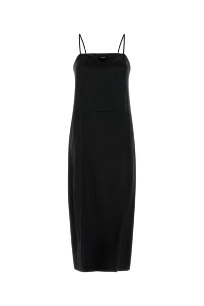 Prada Long Silk Slip Dress In Black