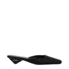Prada Satin Square-toe Ballerina Mule Pumps In Black