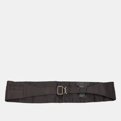 Pre-owned Prada Black Satin Satin Tuxedo Cummerbund