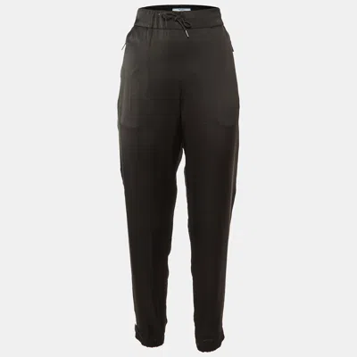 Pre-owned Prada Black Satin Trousers M