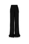 Prada Women Black Satin Wide-leg Pant In Nero