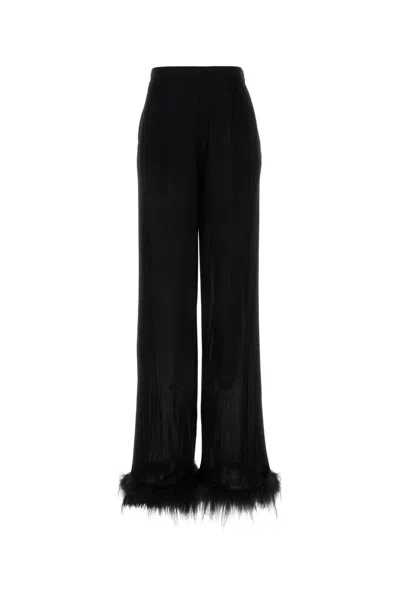 PRADA BLACK SATIN WIDE-LEG PANT
