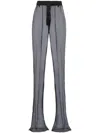 Prada Black Semi-sheer Flared Trousers In Black
