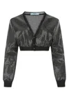 Prada Cropped Sequin-embroidered Cardigan