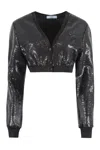 Prada Cropped Sequin-embroidered Cardigan