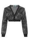Prada Cropped Sequin-embroidered Cardigan In F0002