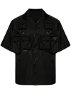 Prada Nylon Short Sleeves Shirt In Black
