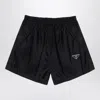 Prada Light Re-nylon Shorts In Black