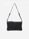 Prada Soft Gain Flat Shoulder Bag Women In Black