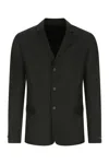 Prada Structured Silk Blazer With Notch Lapel In Black