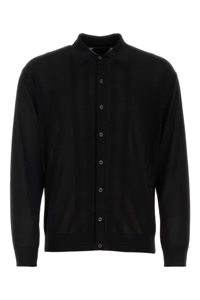 Prada Black Silk Cardigan