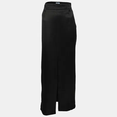 Pre-owned Prada Black Silk Maxi Skirt M