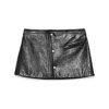 Prada Leather Mini Skirt In Black