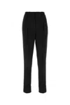 Prada Flared Wool Blend Pants In Black