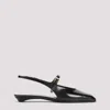 Prada Mary Jane Patent Pointy-toe Slingback Ballerina Flat In Black