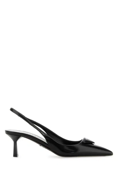 Prada Black Slingback Heels