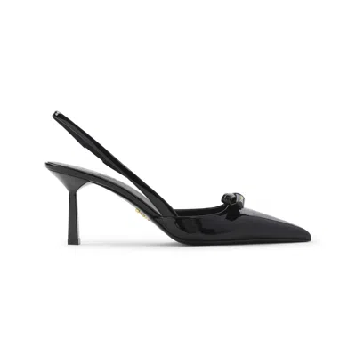 PRADA WOMEN BLACK SLINGBACK HEELS, 7.5 LUXURY PUMPS & HEELS FOR WOMEN DARVEYS