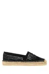 Prada Black Slip On Espadrilles In Black