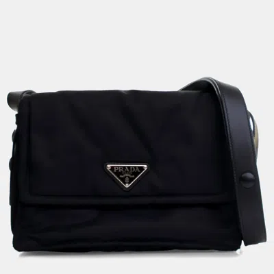 Pre-owned Prada Black Small Re Nylon Padded Traveller Shoulder Bag