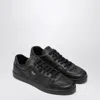Prada Black Sneakers In Hammered Leather In Black