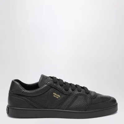 Prada Black Sneakers In Hammered Leather
