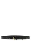 Prada Black Solid Buckle Belt In Black
