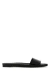 Prada Practical Leather Slippers For Women In Black