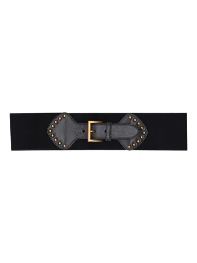 Prada Black Solid Embellished Belt