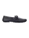 Prada Deer Leather Loafers For Men In Black