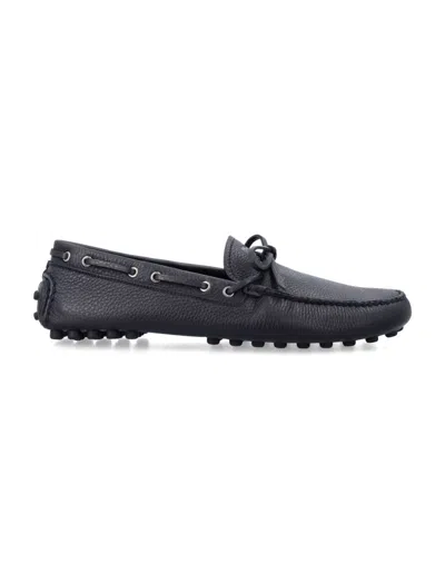 PRADA BLACK SOLID GRID LOAFERS
