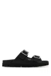 Prada Black Solid Lifestyle Sandals In Black