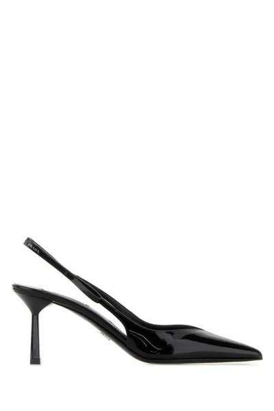 Prada Black Solid Pointed Toe Pumps