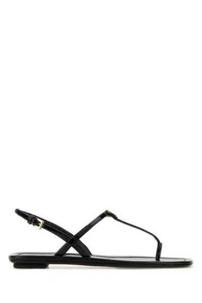 Prada Black Solid Sandals