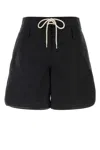 Prada Practical Nylon Shorts With Sleek Finish In Black
