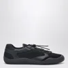 Prada Speedrock Leather And Mesh Fabric Sneakers In Black