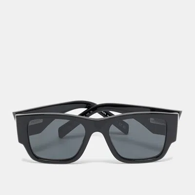 Pre-owned Prada Black Spr 10z Symbole Square Sunglasses