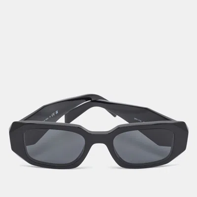 Pre-owned Prada Black Spr 17w Symbole Square Sunglasses