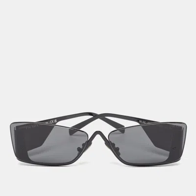 Pre-owned Prada Black Spr 59z Runaway Shield Sunglasses