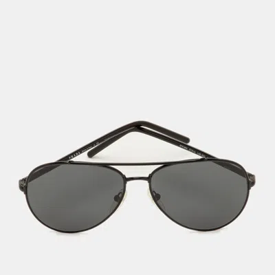 Pre-owned Prada Black Spr 66x Aviator Sunglasses