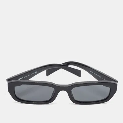 Pre-owned Prada Black Spr Bo6 Symbole Rectangle Sunglasses