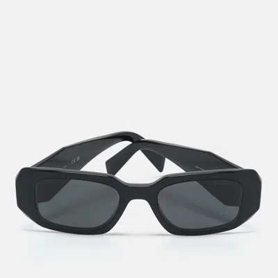 Pre-owned Prada Black Spr17w Symbole Rectangle Sunglasses