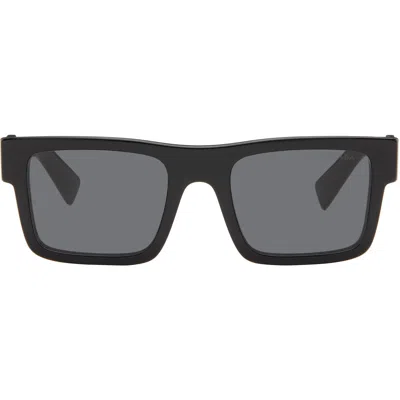Prada Black Square Shield Acetate Sunglasses In Orange