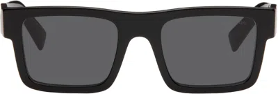 Prada Black Square Shield Acetate Sunglasses In 1ab5s0