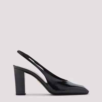 Prada Modellerie Square Toe Slingback Pump In Nero