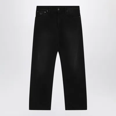 Prada Blue Straight Jeans In Black