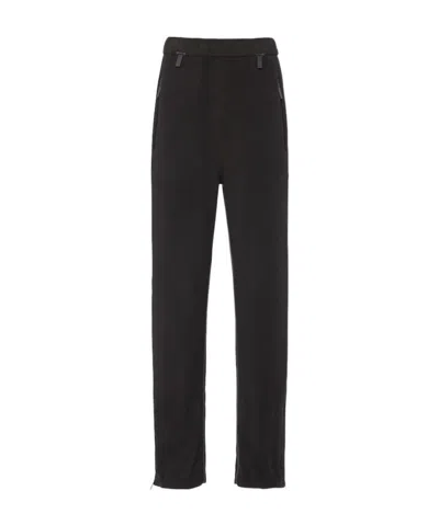 Prada Recycled Technical Fleece Joggers In Black